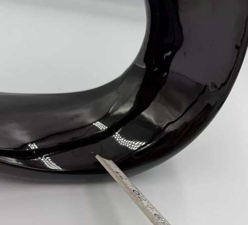 Haegar High Gloss Black Post-Modern Twist Circular Sculpture 80s Monochrome Rare - Picture 6 of 12