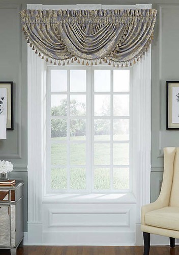 ONE CROSCILL NADIA WATERFALL SWAG VALANCE 48.5 X 33 IN NEW TOP TREATMENT - 第 2/2 張圖片
