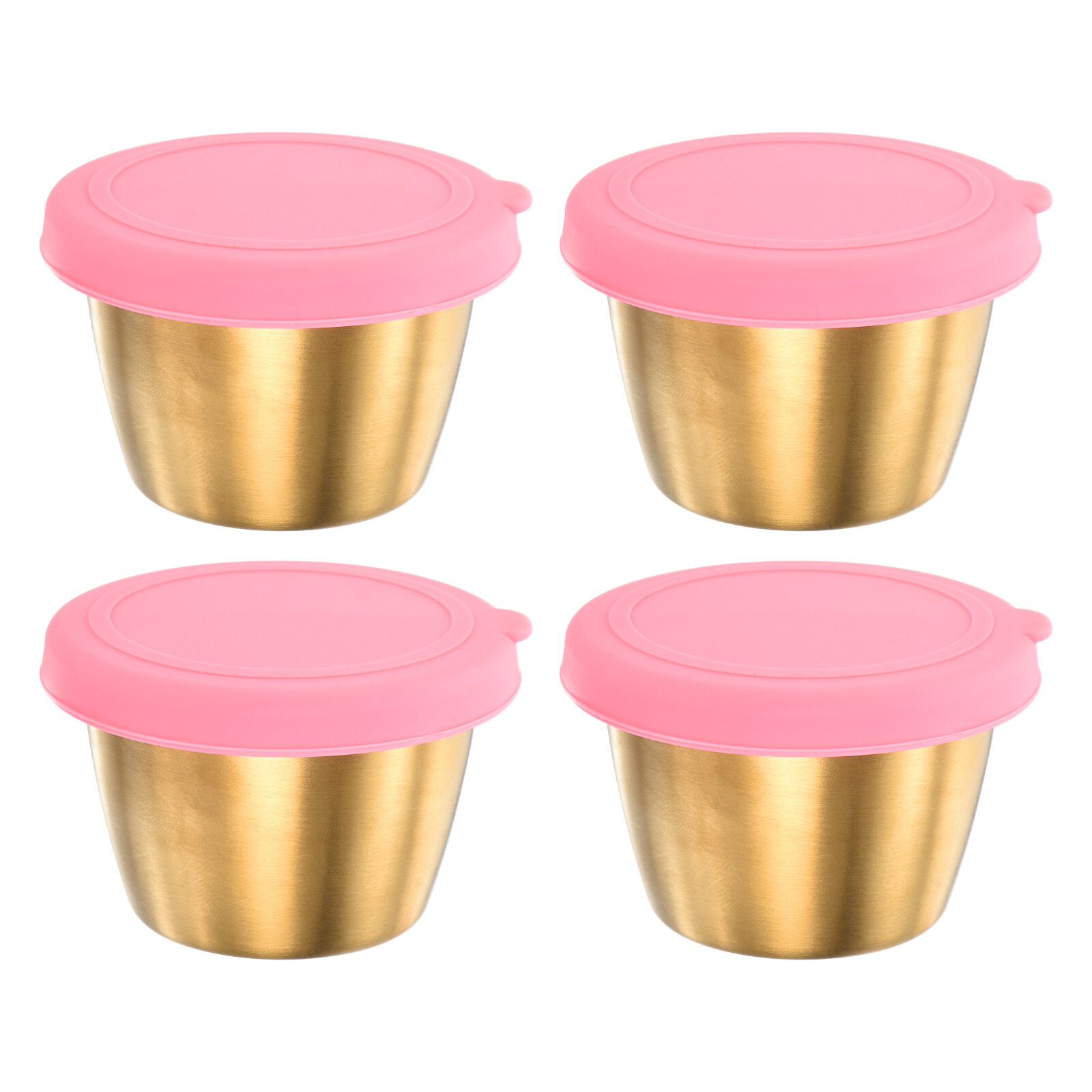 4-Pack 2.4oz Pink Condiment Cups with Lids for Salad Dressing