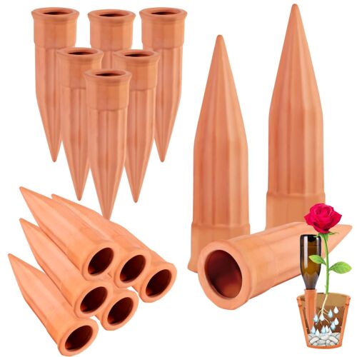 TKSCUSR Plant Self-Watering Stakes-15 Pack Terracotta Automatic Plant Waterer...