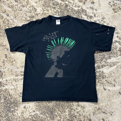 Vintage Developlus Splat Hair Product XL Black Emo Y2K Punk Shirt