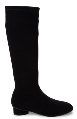 Stuart Weitzman Quebecland Knee High Black Suede Pull On 5050 Stretch Boot 7 M