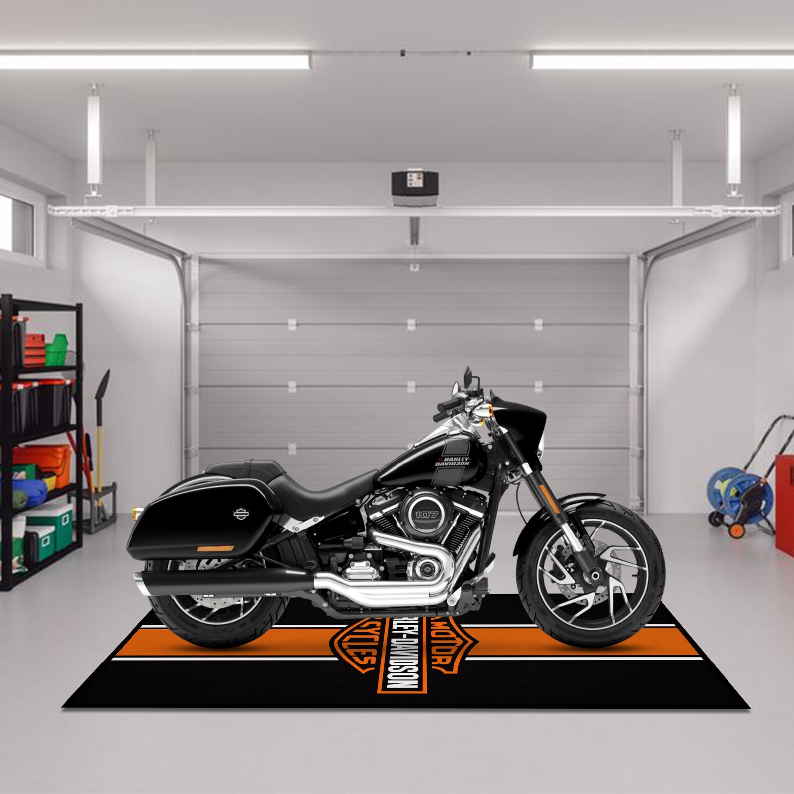 Motorcycle Garage Floor Pit Mat Harley Davidson Size 78'' x 31