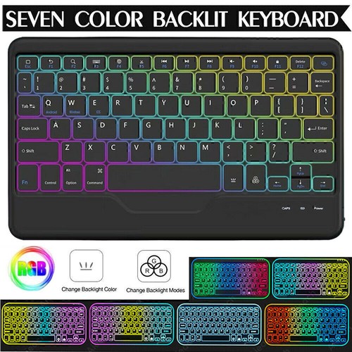For Samsung Galaxy Tab A9 Plus 11" Tablet Backlit Keyboard PU Leather Case Mouse - Picture 35 of 55