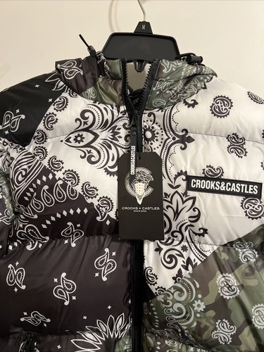 NEW CROOKS & CASTLES MEN's Camo Paisley Puffer Jacket MSRP 98.00 - Picture 5 of 6