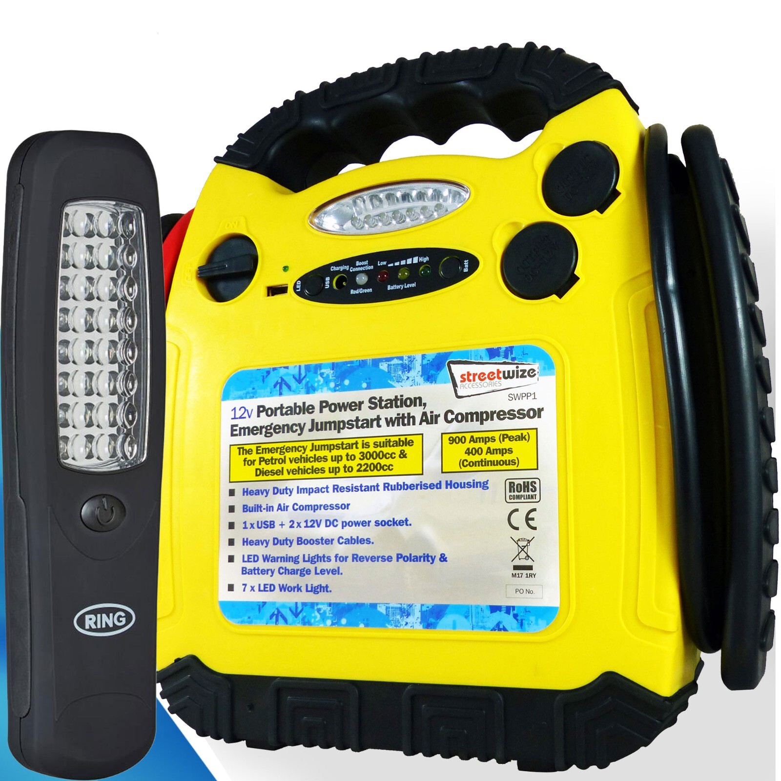 Jump Starter Power Pack Commercial Jumpstart Battery Booster Air Compressor PP1 - Image 11