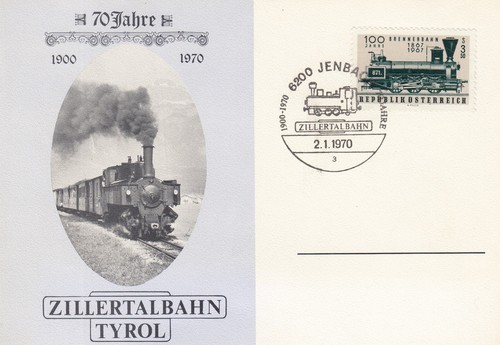 Ansichtskarte 70 Jahre Zillertalbahn Tyrol