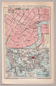 New Orleans Usa Alte Karte Stadtplan Lithographie 1903 Ebay