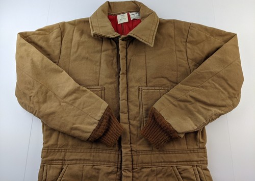 Mono aislante RedHead de colección para hombre M marrón tostado lona acolchado forrado garra cremallera - Imagen 11 de 14