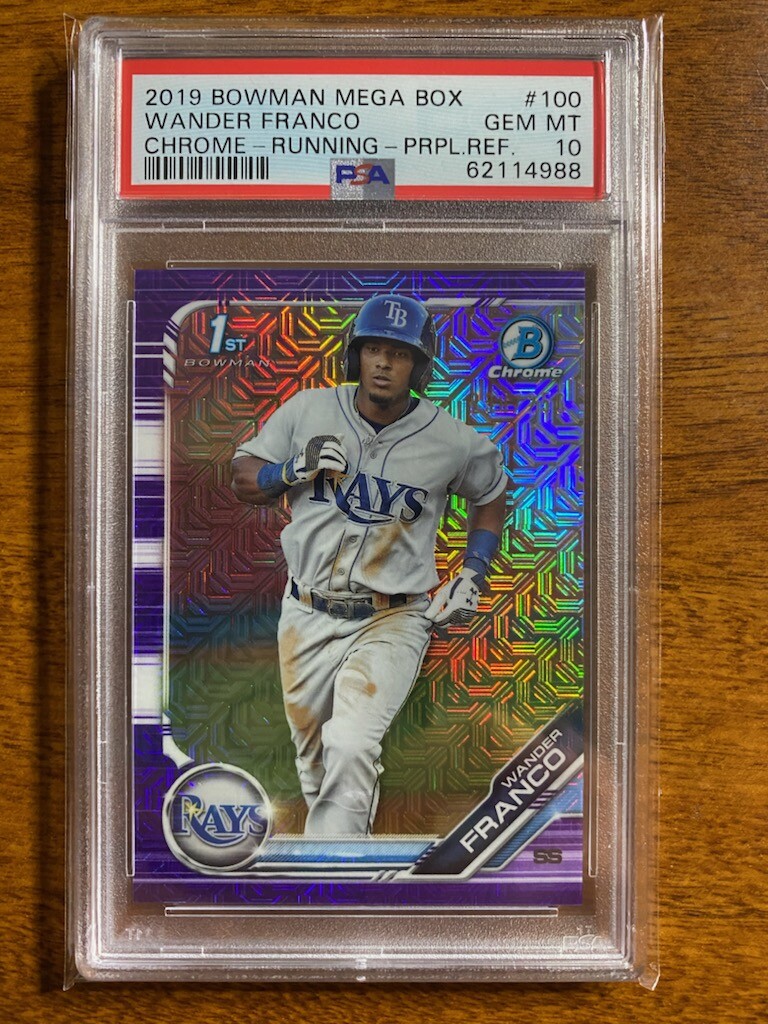 2019 Bowman Chrome Mega Box Purple Refractor Wander Franco RC /250 **PSA 10**