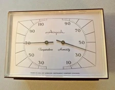 Vintage Airguide Instrument Company Chicago Temperature & Humidity Gauge