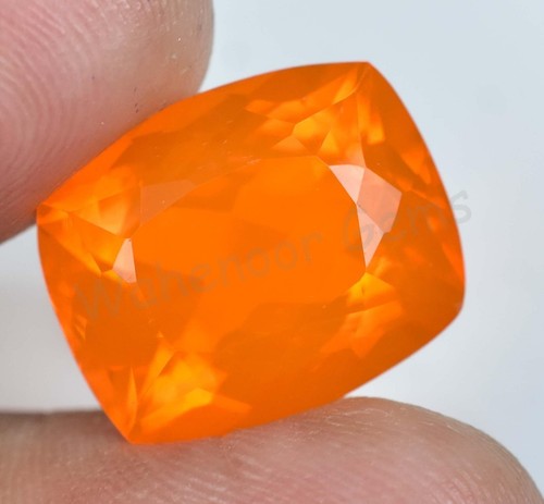 Natural Orange Opal 12.70 Ct Cushion Certified Unheated Welo Australian Gemstone - Picture 2 of 5
