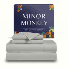 100 Egyptian Cotton Queen Size Sheets - 4 Piece Bedsheet Set Soft Breathable...