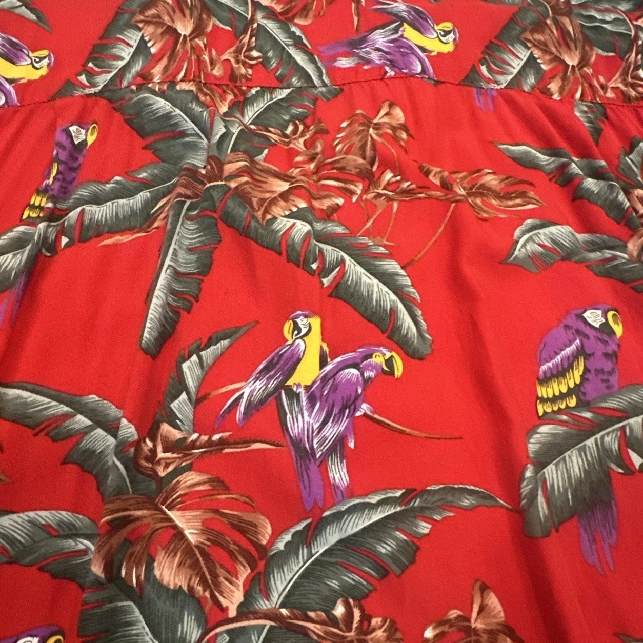 Vintage Paradise Found Magnum PI Aloha Shirt Parrots Tropical USA 2XL  *READ