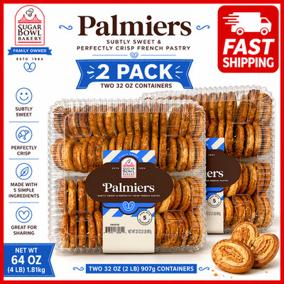 2 PACK Sugar Bowl Bakery Petite Palmiers, French Style Favorite Cookies 2 LB