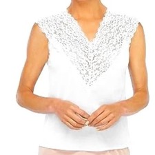 Vintage Collections Etc. Silky Camisole with Lace V-Neckline - Made in the U.S.A