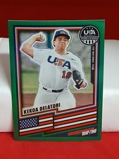 Kekoa Delatori #27 2026 Panini Green Prizm USA Baseball Stars & Stripes