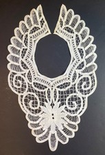 ANTIQUE Victorian Handmade Lace Battenburg Collar Turn of the Century