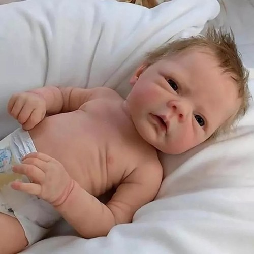 Reborn Baby Puppe 18 Zoll Silikonkörper Puppe Newborn Doll Voll Handarbeit Kinder Geschenk - Bild 2 von 6