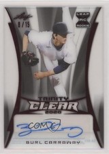 2020 Leaf Trinity Clear Auto Red 8/15 Burl Carraway #CA-BC1 Auto 0qi1