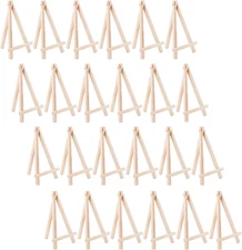 24 Pack 6" Small Art Easel Stand Tabletop Mini Wooden Display Stand Photo Holder