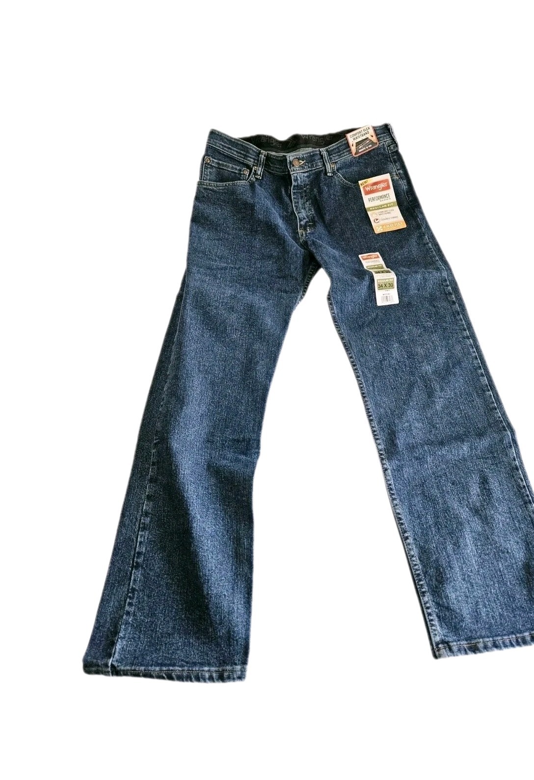 's 4 Way Flex Regular Fit Blue Denim Jeans Size 34x30 New
