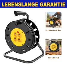 Kabeltrommel 10-50m Verlängerungskabel 4 Steckdosen Garten Bau Trommel