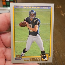 Topps 2001 Rookie #328 Drew Brees San Diego Chargers NFL Football Card. rookie card picture