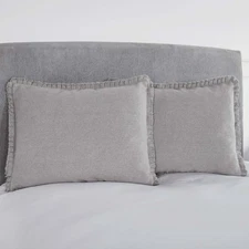 Farmhouse Standard Sham Grey Burlap Dove Cotton Solid Bedroom Decor VHC Brands