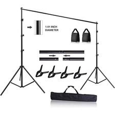 10ft Adjustable Backdrop Stand Kit Photography Video Studio with Clamps