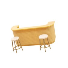 1/12 Dollhouse Miniature Bar Counter High Stools Set Doll House Accessories