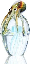 QFkris Octopus Decor Glass Figurine, Blown Paperweight for... 
