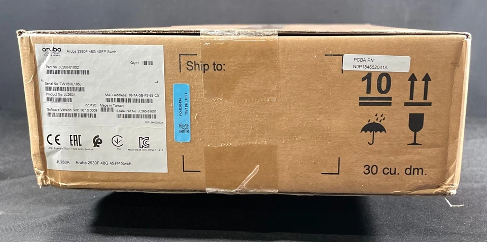 NEW HPE Aruba JL260A 2930F 48G 4SFP Switch -Same Day Shipping - Image 2 of 4