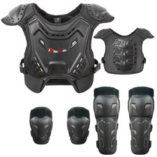 Kids Motocross Vest Suit for Dirt Bike MTB ATV, Back Chest Knee Elbow Protect...
