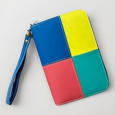 Vintage 90 s Colorblock Faux Leather Organize...