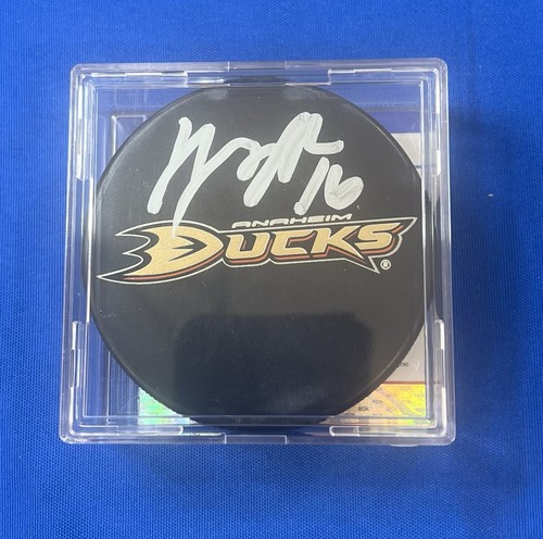 George Parros Signed Anaheim Ducks Puck W/ Beckett COA Autograph