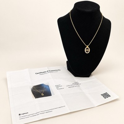 Christian Dior Vintage Gold-Tone Crystal Logo Necklace   Authenticated