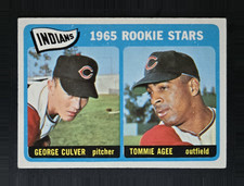 1965 Topps #166 Indians Rookie Stars - Tommie Agee / George Culver - EX