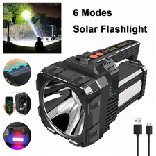 10000000LM Spotlight Rechargeable Flashlight Super Bright Outdoor Handheld Torch