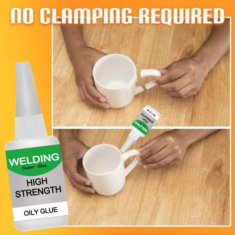 Jue-Fish High-Strength Oily Universal Super Glue - Instant Bonding Clear Formula