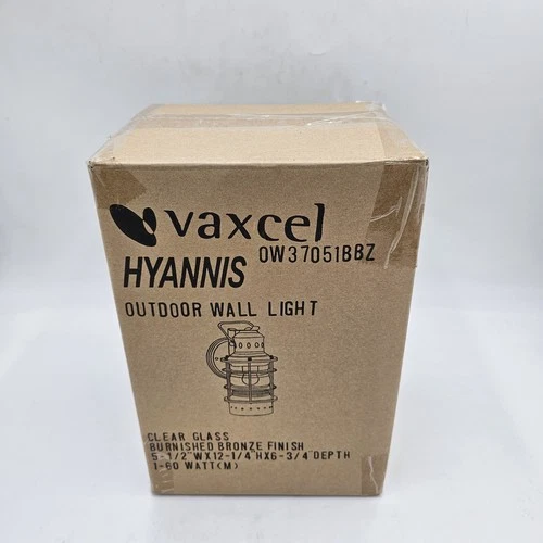 NEW IN BOX Vaxcel OW37051BBZ Hyannis Wall Light | Bronze Nautical Lantern Sconce - Picture 7 of 11