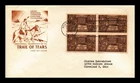 US COVER INDIAN CENTENNIAL FDC SCOTT 972 BLOCK OF 4 HOUSE OF FARNAM CACHET