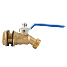  Brass Water Container/Rain Barrel Spigot, 3/4" GHT Male Threaded Quarter Turn 