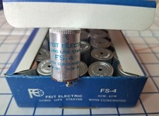 BOX OF 25 Feit FS-4 Fluorescent Lamp Starters 30/40 Watts Aluminum FS4 BIN18