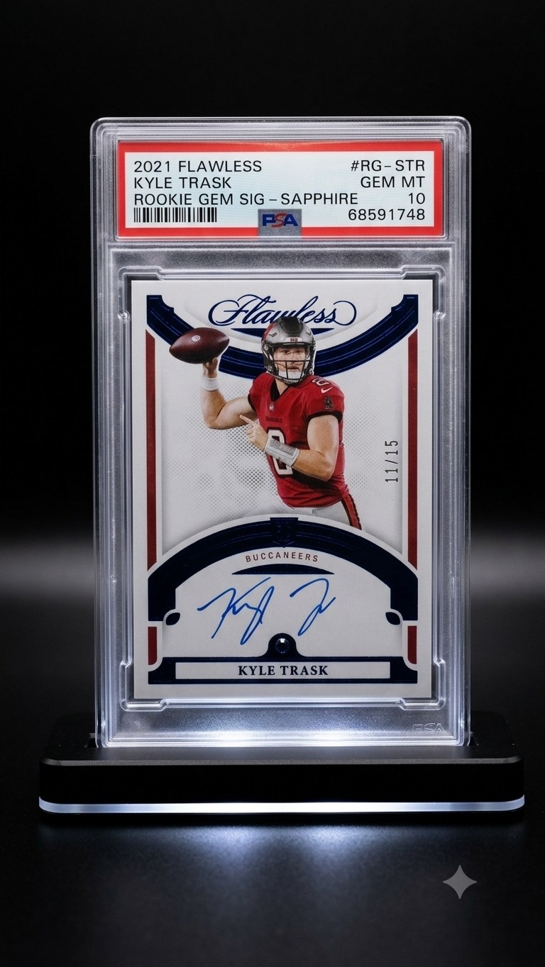 Kyle Trask Panini Flawless Rookie Gems Signatures #RGSKTR Sapphire