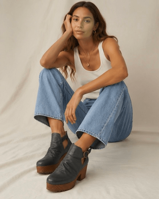 Free People Suri Platform Clog in Charcoal Grey Size 7