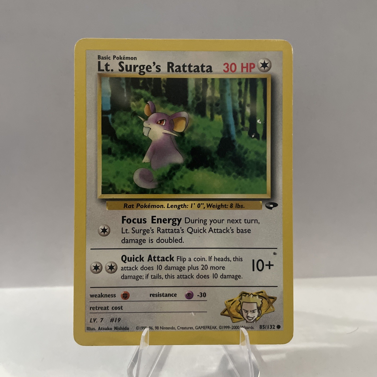 Pokémon Gym Challenge Lt. Surge's Rattata 85/132 Regular Unlimited NM