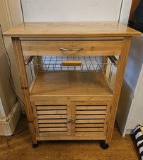 2 Argos Home Wood Effect Top Trolley with Basket