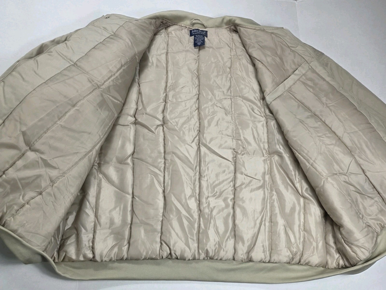 John Blair Jacket Mens Full Zip Basic Bomber Beig… - image 5