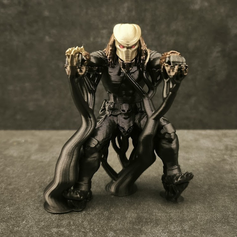 Predator Collectible Figure Lot (3) Black Silver Unpainted Variants
